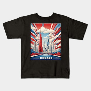 Chicago Illinois United States of America Tourism Vintage Poster Kids T-Shirt